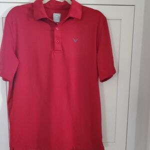 Mens Callaway Tech Red Polo